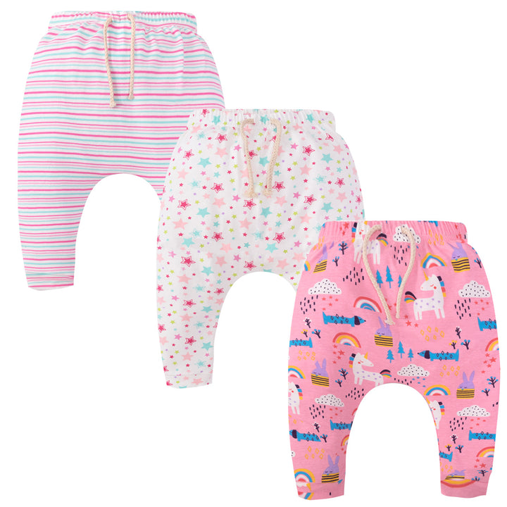 Baby Girl Unicorn Star Stripes Joggers - 3 Pack - quixoticmuses