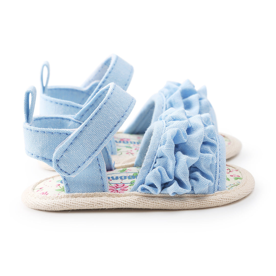 Baby Girl Ruffled Floral Sandals Magic Tape - quixoticmuses