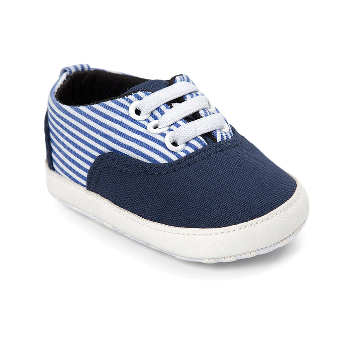 Baby Boy Denim Checker Block Canvas Shoes Sneaker - quixoticmuses