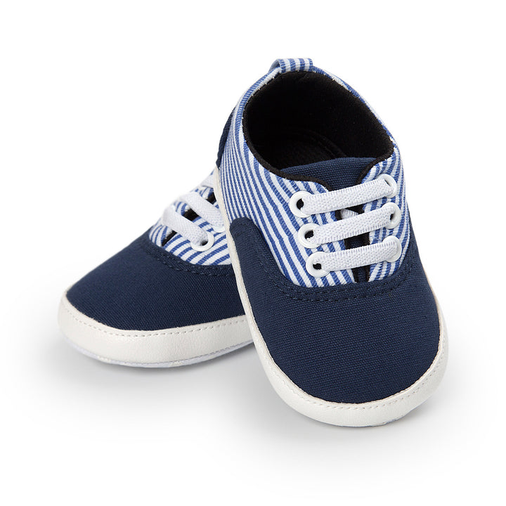 Baby Boy Denim Checker Block Canvas Shoes Sneaker - quixoticmuses