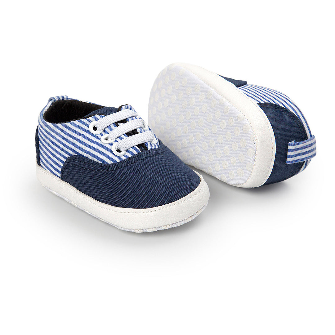 Baby Boy Denim Checker Block Canvas Shoes Sneaker - quixoticmuses