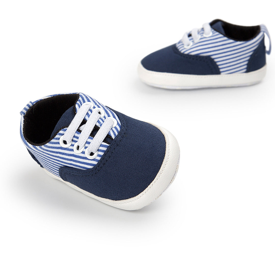 Baby Boy Denim Checker Block Canvas Shoes Sneaker - quixoticmuses