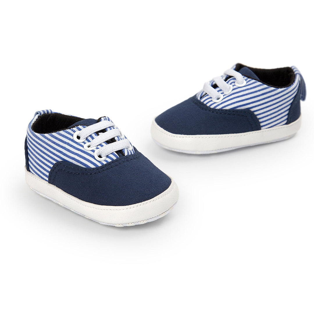 Baby Boy Denim Checker Block Canvas Shoes Sneaker - quixoticmuses