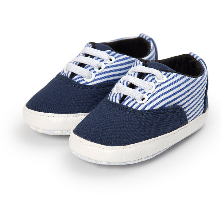 Baby Boy Denim Checker Block Canvas Shoes Sneaker - quixoticmuses