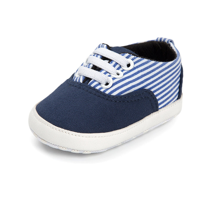 Baby Boy Denim Checker Block Canvas Shoes Sneaker - quixoticmuses