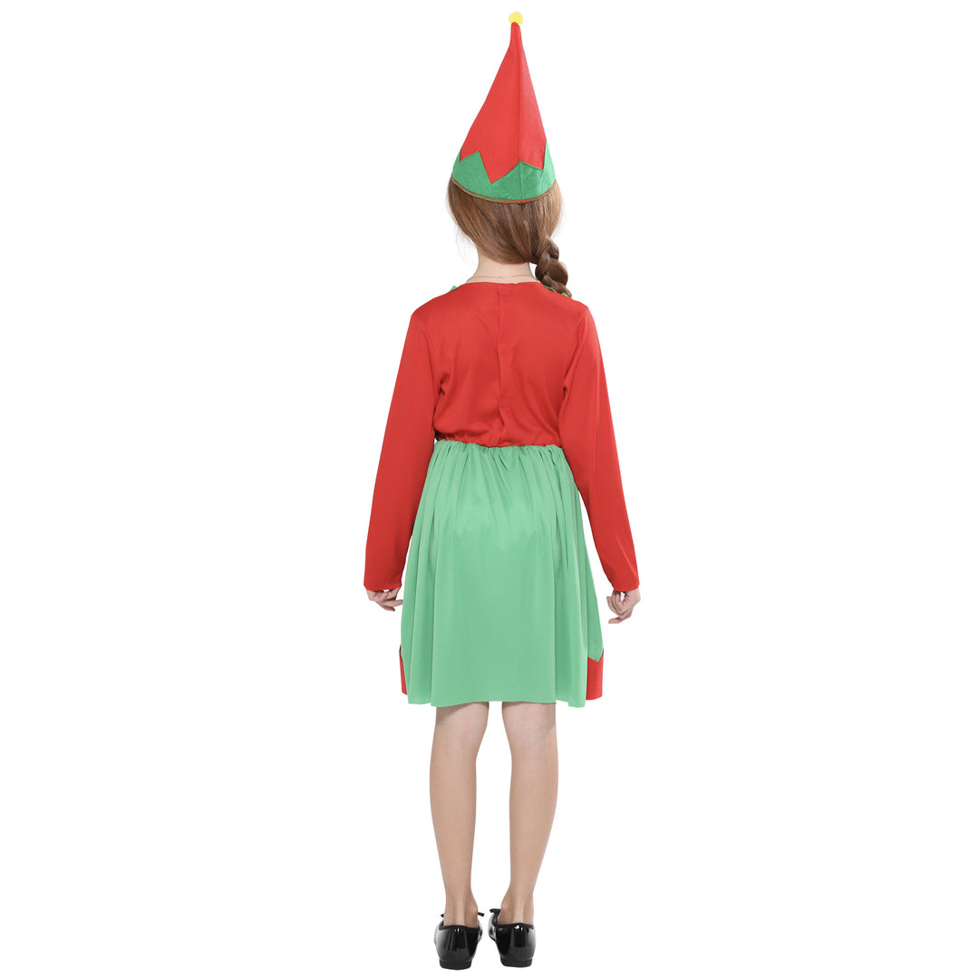 Kids Christmas Outfit Christmas Elf Red n Green Dress Set - quixoticmuses