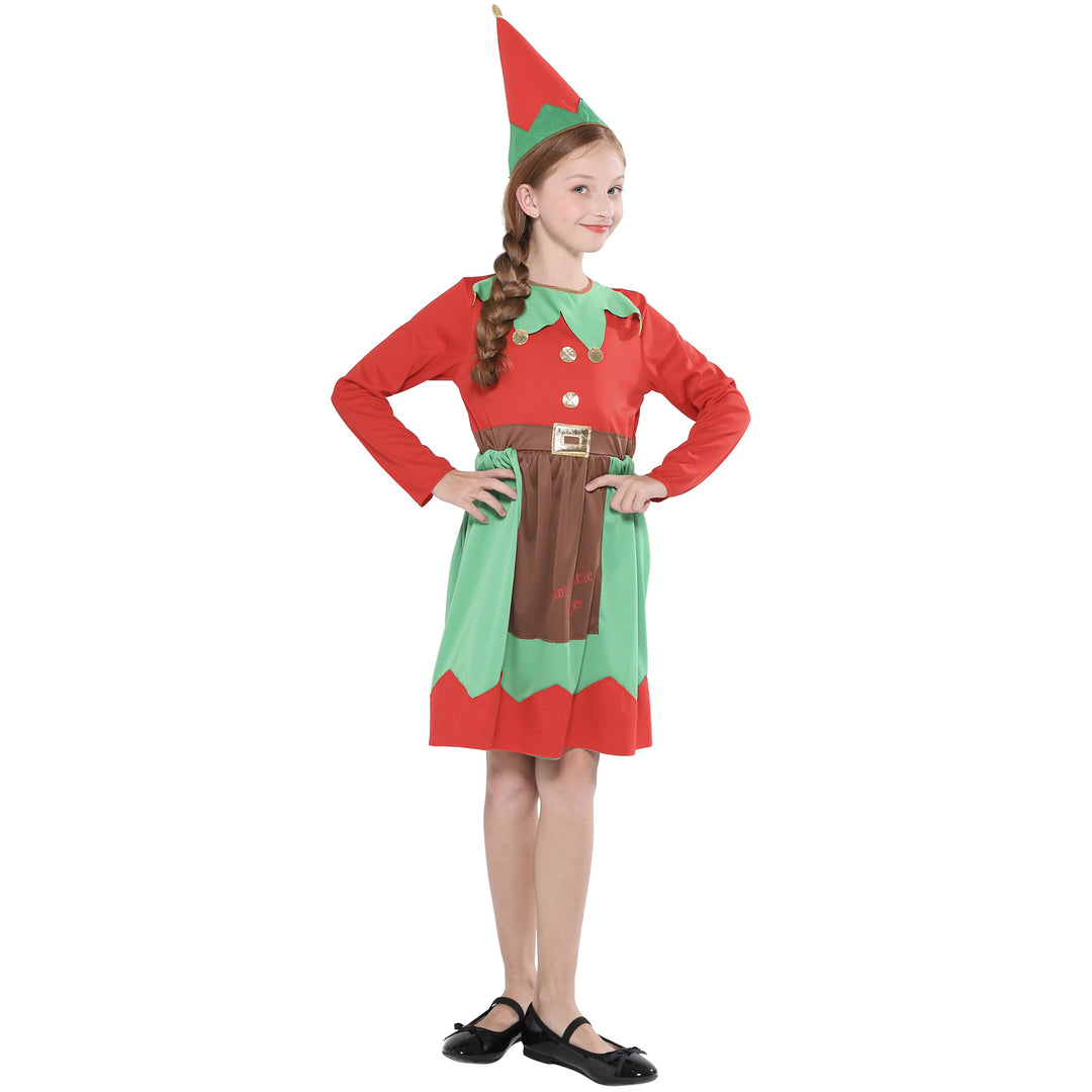 Kids Christmas Outfit Christmas Elf Red n Green Dress Set - quixoticmuses