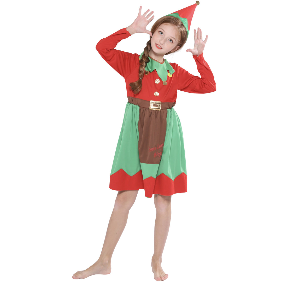 Kids Christmas Outfit Christmas Elf Red n Green Dress Set - quixoticmuses