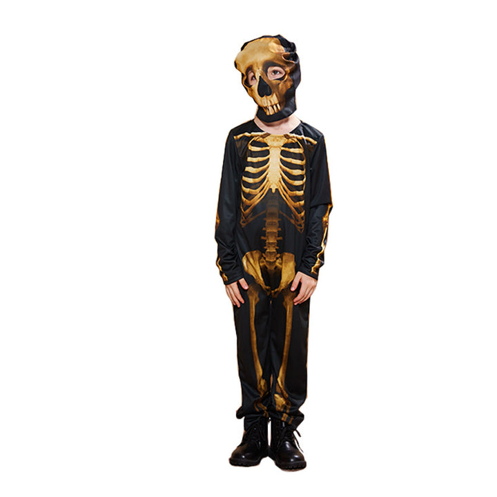 Kids Halloween Costume Golden Skeleton FT22553 - quixoticmuses