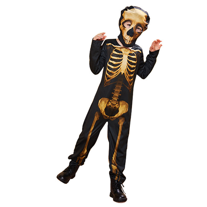 Kids Halloween Costume Golden Skeleton FT22553 - quixoticmuses