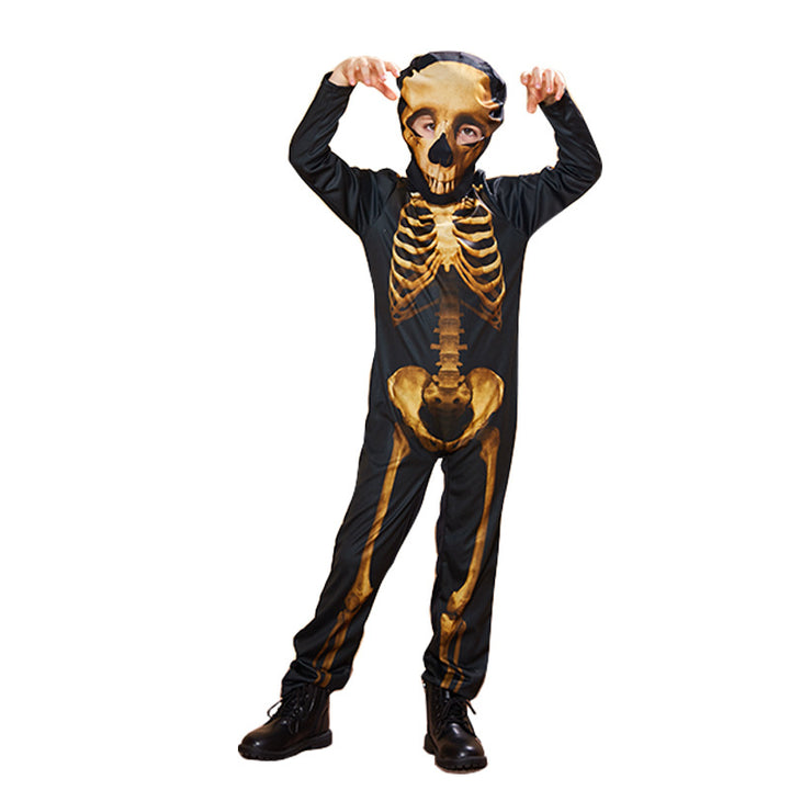 Kids Halloween Costume Golden Skeleton FT22553 - quixoticmuses