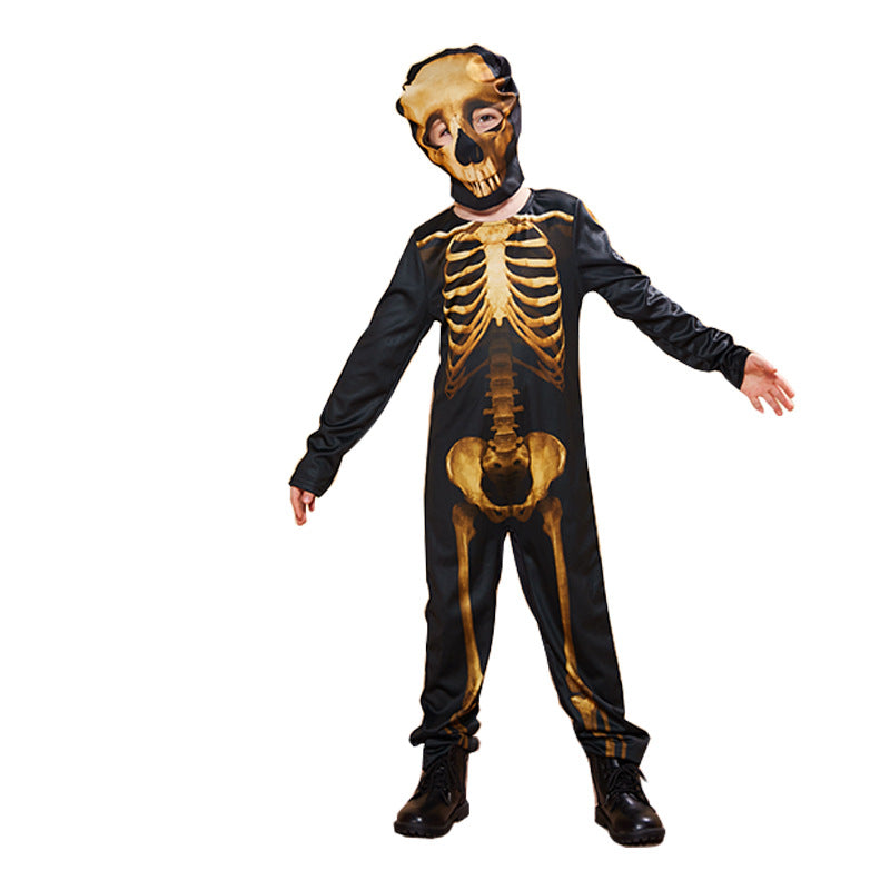 Kids Halloween Costume Golden Skeleton FT22553 - quixoticmuses