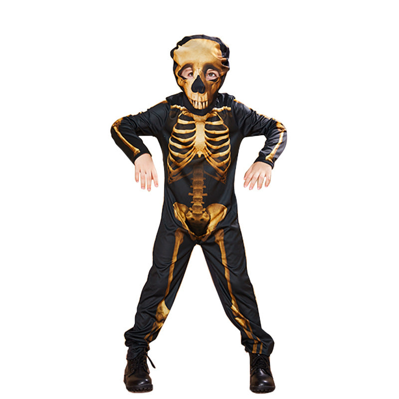 Kids Halloween Costume Golden Skeleton FT22553 - quixoticmuses