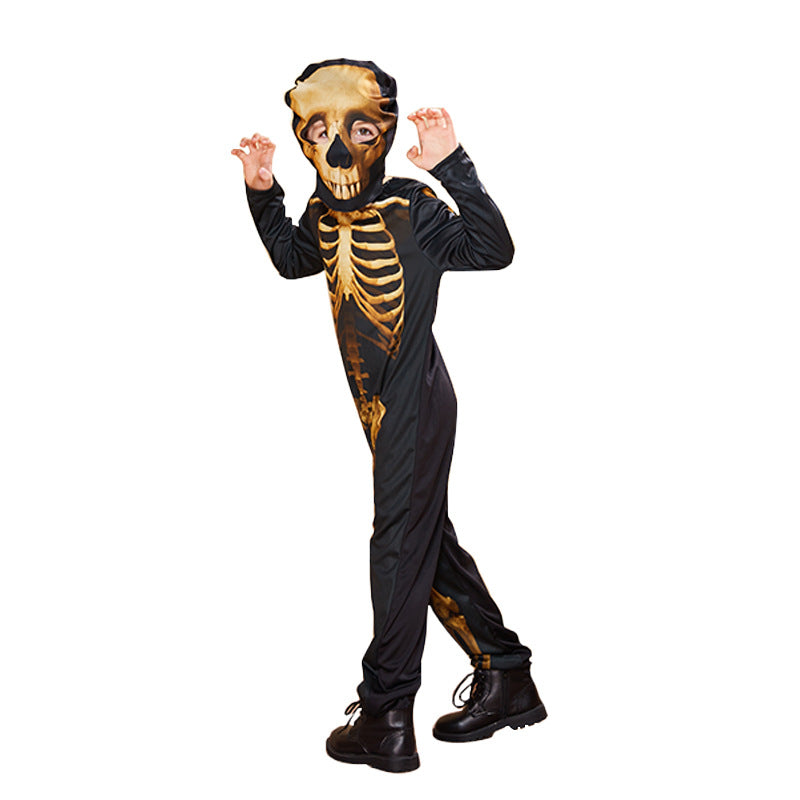 Kids Halloween Costume Golden Skeleton FT22553 - quixoticmuses