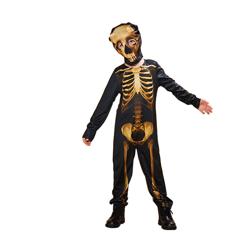 Kids Halloween Costume Golden Skeleton FT22553 - quixoticmuses