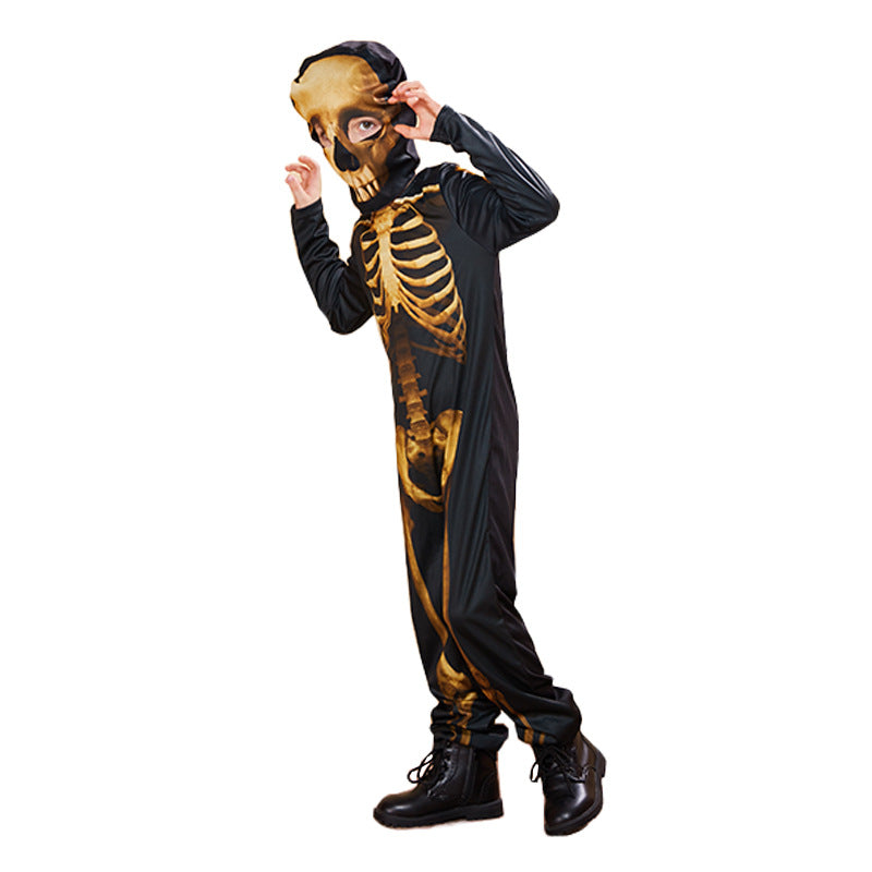 Kids Halloween Costume Golden Skeleton FT22553 - quixoticmuses