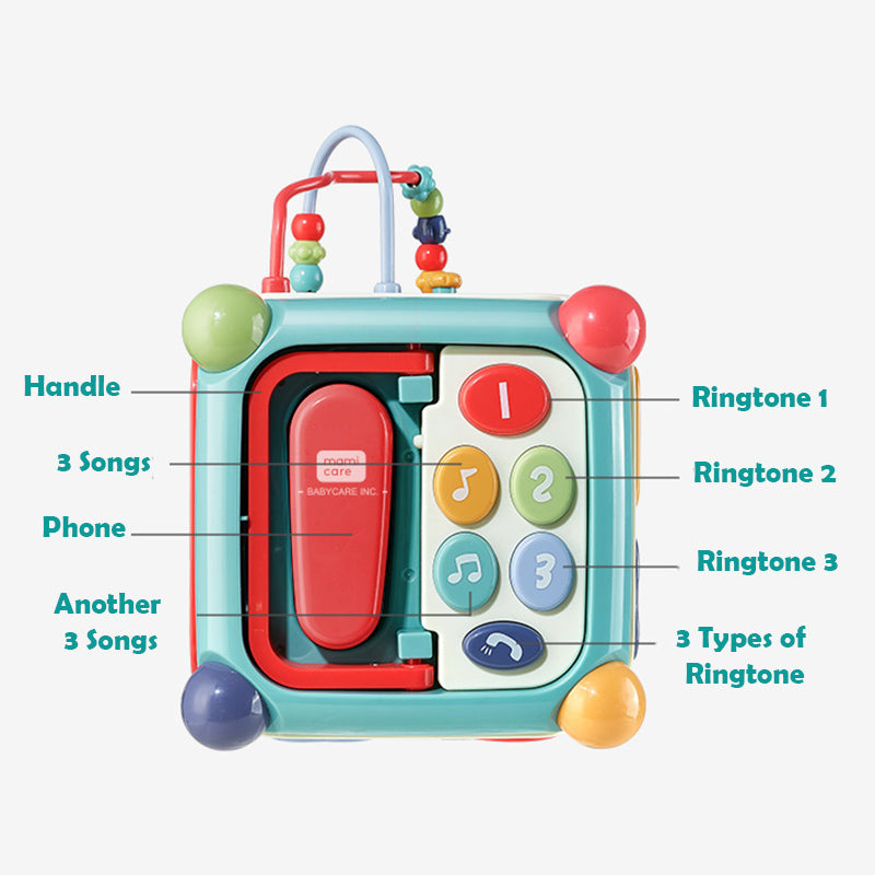 Babycare Baby Activity Box - 6 Sides Multi-Functional Early Educational Toy - quixoticmuses