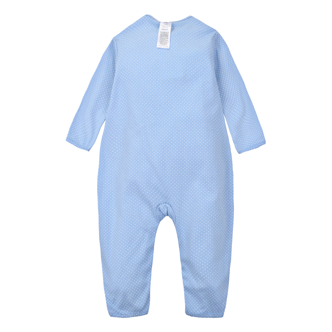 Baby Blue w White Dots Little Puppy Jumpsuit All In One - quixoticmuses