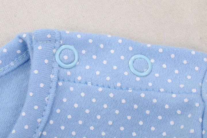 Baby Blue w White Dots Little Puppy Jumpsuit All In One - quixoticmuses