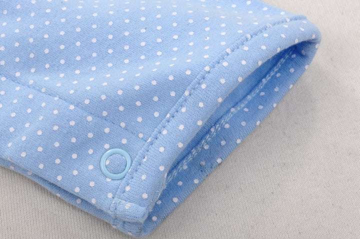 Baby Blue w White Dots Little Puppy Jumpsuit All In One - quixoticmuses