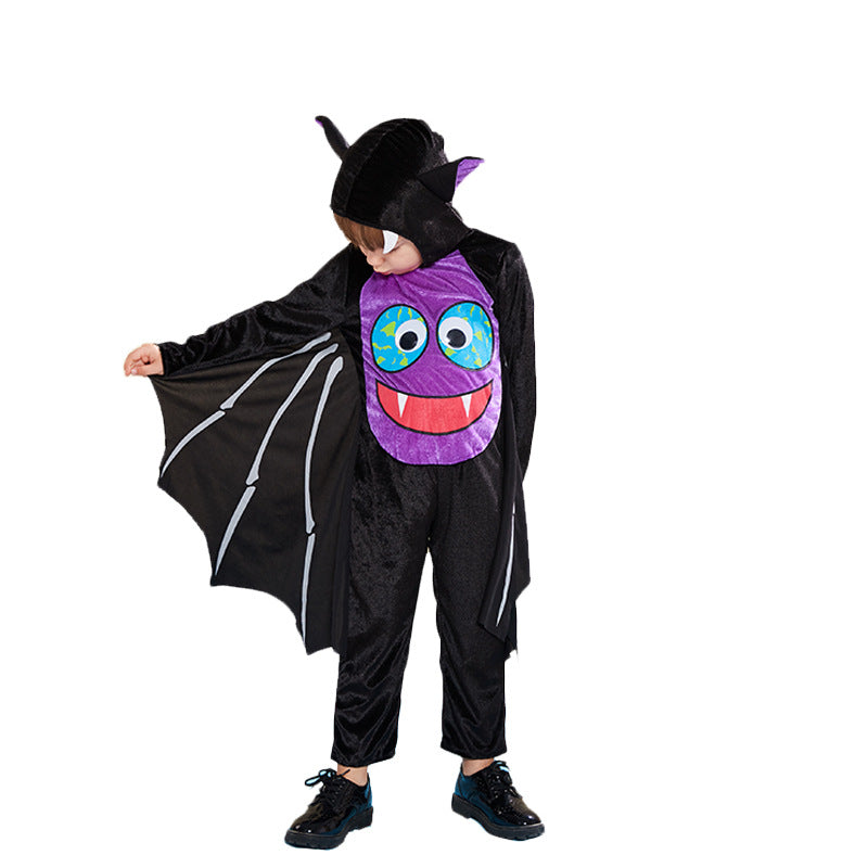 Kids Halloween Costume Purple Face Bat Cosplay FT22543 - quixoticmuses