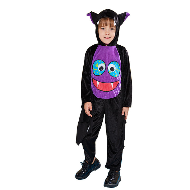 Kids Halloween Costume Purple Face Bat Cosplay FT22543 - quixoticmuses