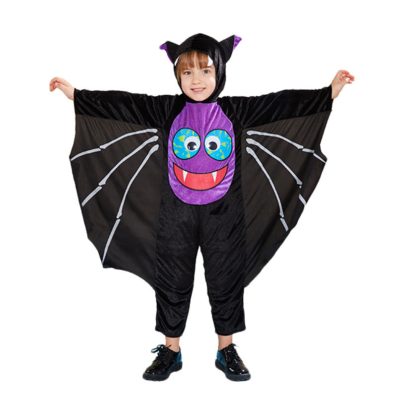 Kids Halloween Costume Purple Face Bat Cosplay FT22543 - quixoticmuses