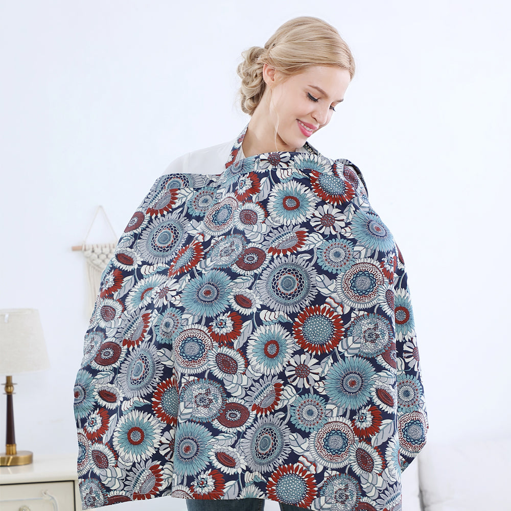 Breathable Cotton Baby Feeding Nursing Cover Mummy Breastfeeding Cover Poncho Shawl Stroller Blanket - quixoticmuses