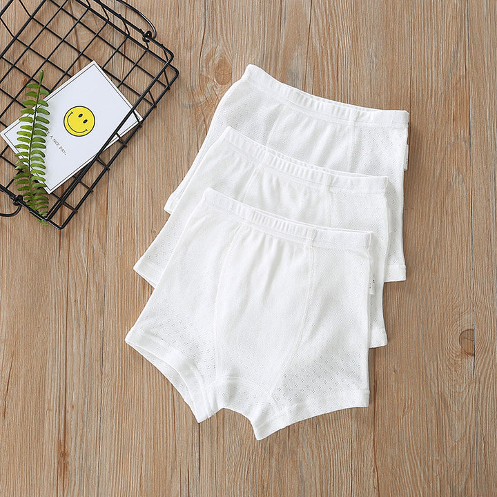 Baby Kid Girls Net Cotton Plain White Trunk Boxer Brief Underwear 2 Pack - quixoticmuses