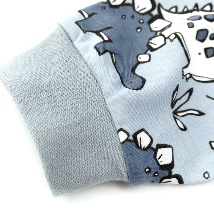 Baby Kids Pajamas Dinosaur White Top n Blue Pants Set - quixoticmuses