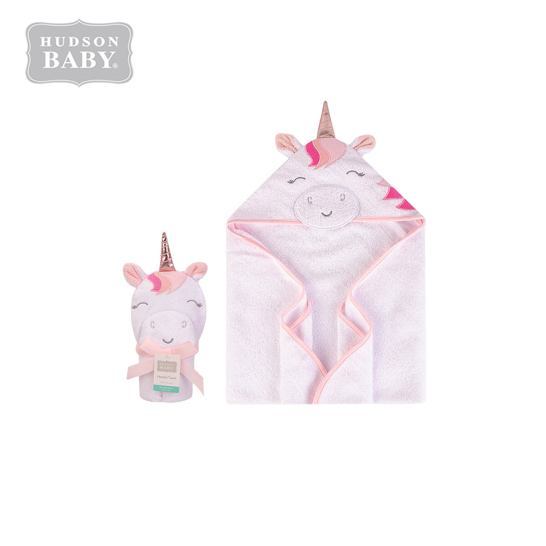 Baby Animal Hooded Towel(Woven Terry) 16417CH White Unicorn - quixoticmuses