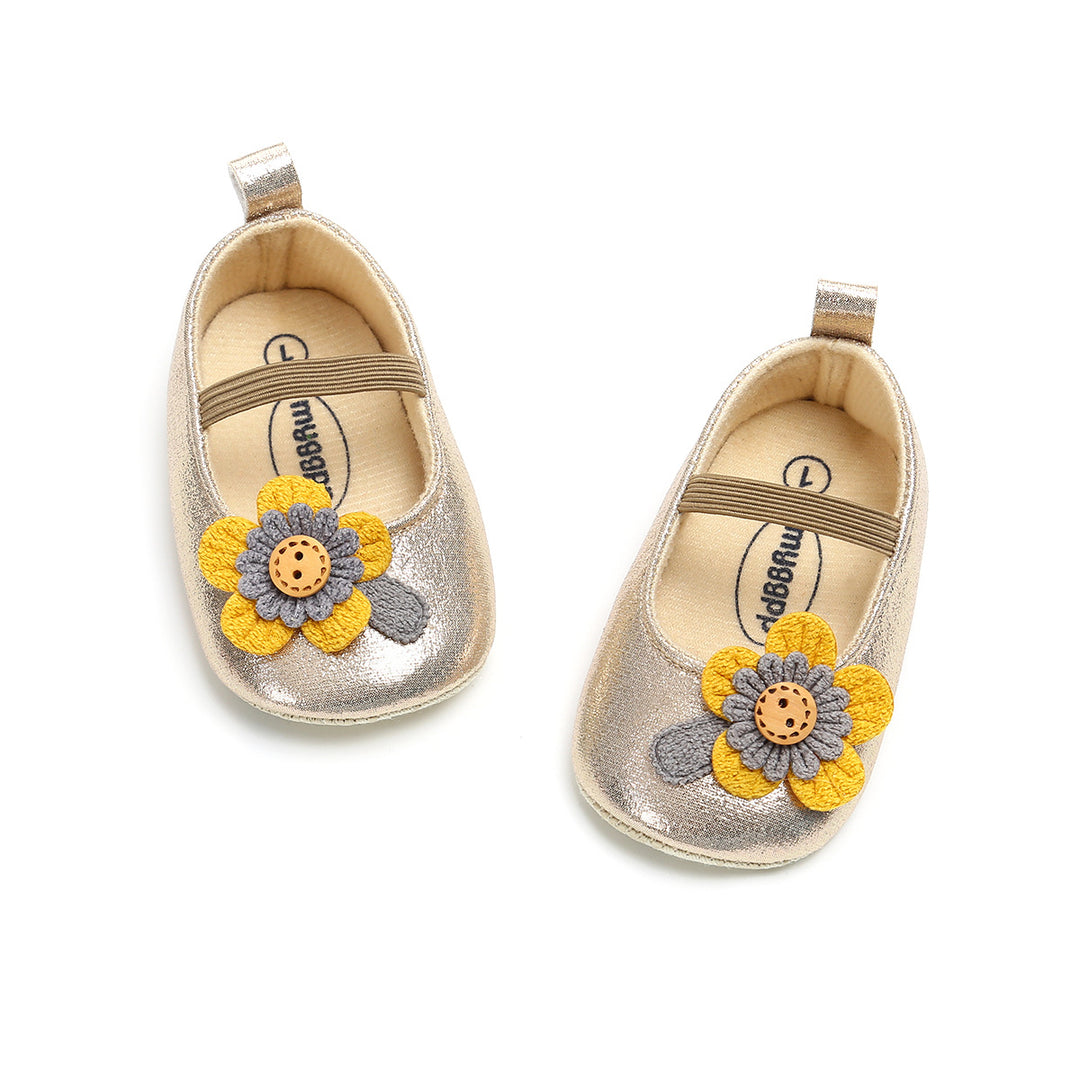 Baby Girl Glitter Flats Sunflower - 0912 - quixoticmuses