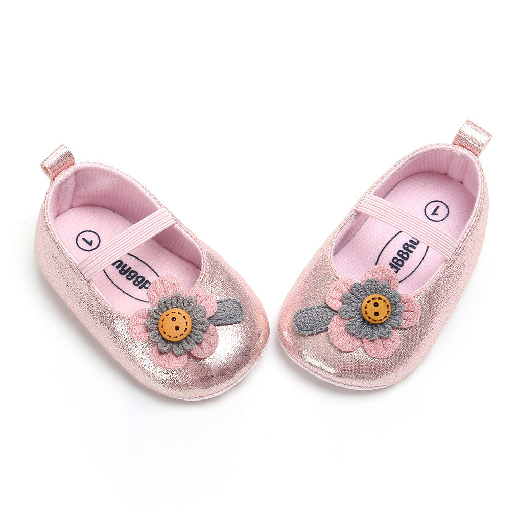 Baby Girl Glitter Flats Sunflower - 0912 - quixoticmuses