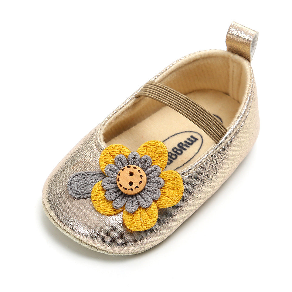 Baby Girl Glitter Flats Sunflower - 0912 - quixoticmuses