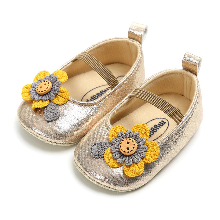 Baby Girl Glitter Flats Sunflower - 0912 - quixoticmuses