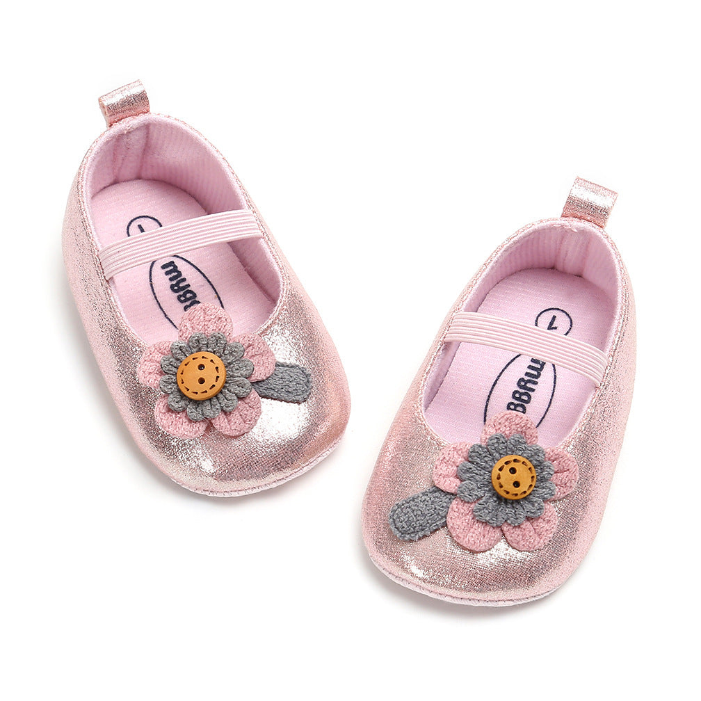 Baby Girl Glitter Flats Sunflower - 0912 - quixoticmuses