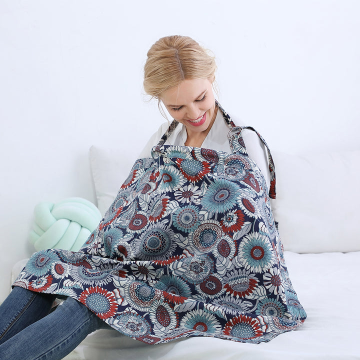 Breathable Cotton Baby Feeding Nursing Cover Mummy Breastfeeding Cover Poncho Shawl Stroller Blanket - quixoticmuses