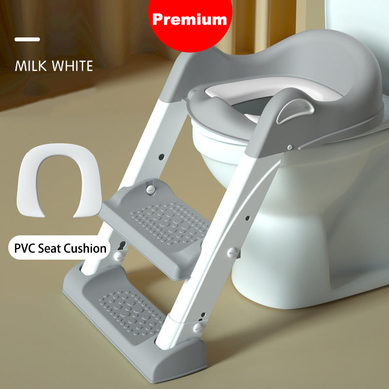 Baby Toddler Kids Boy Girl Standard Potty Training Seat with Ladder Toilet Seat with Step Stools Non-Slip Potty Chair with Splash Guard and Handles - quixoticmuses