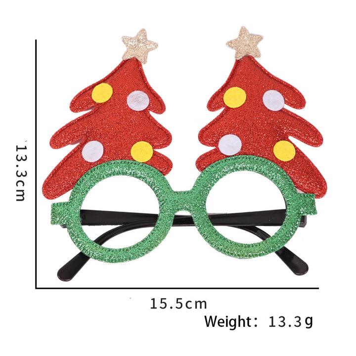 Christmas Holiday Glasses Glitter Glasses Frames Christmas Parties Accessories Photo Booth (One Size Fits All) - quixoticmuses