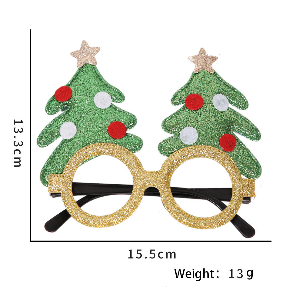 Christmas Holiday Glasses Glitter Glasses Frames Christmas Parties Accessories Photo Booth (One Size Fits All) - quixoticmuses