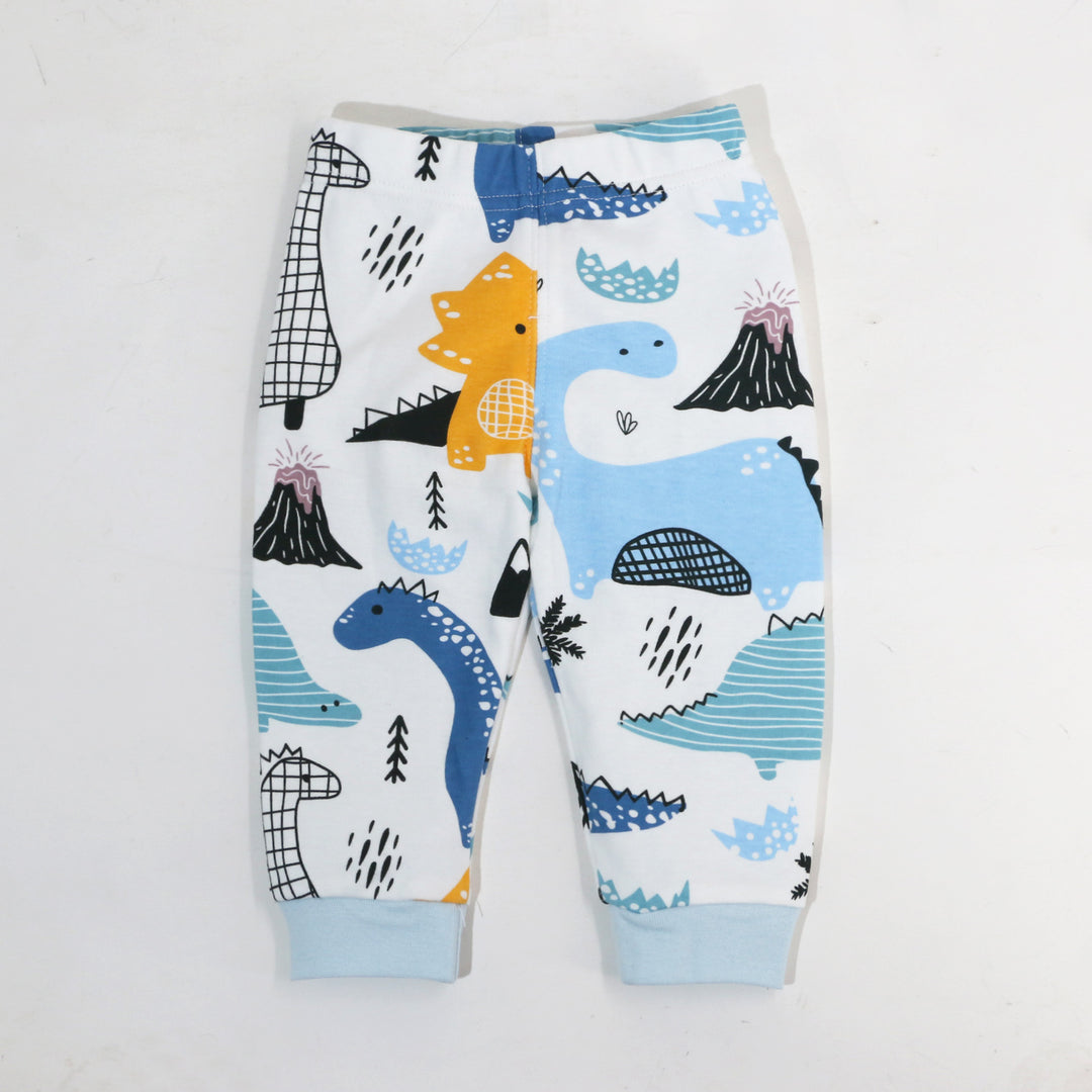 Baby Blue Dinosaur Long Sleeve Kimono Bodysuit n Pants Set Boneless Sewing - quixoticmuses