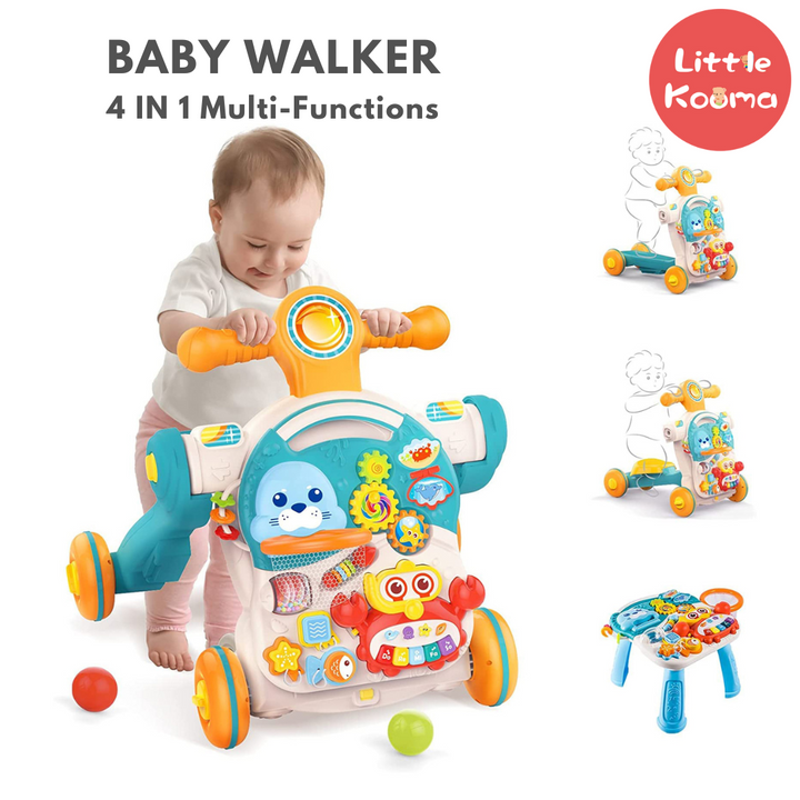 Huanger Baby Push Walker 4 in 1 Activity Center | Balance Bike | Scooter - quixoticmuses