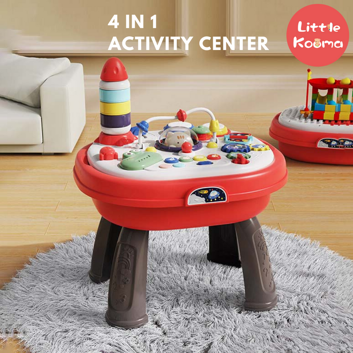 Baby Activity Center 4-In-1 Multi Functional Active Learning Center Activity Station And Block Building Table - quixoticmuses