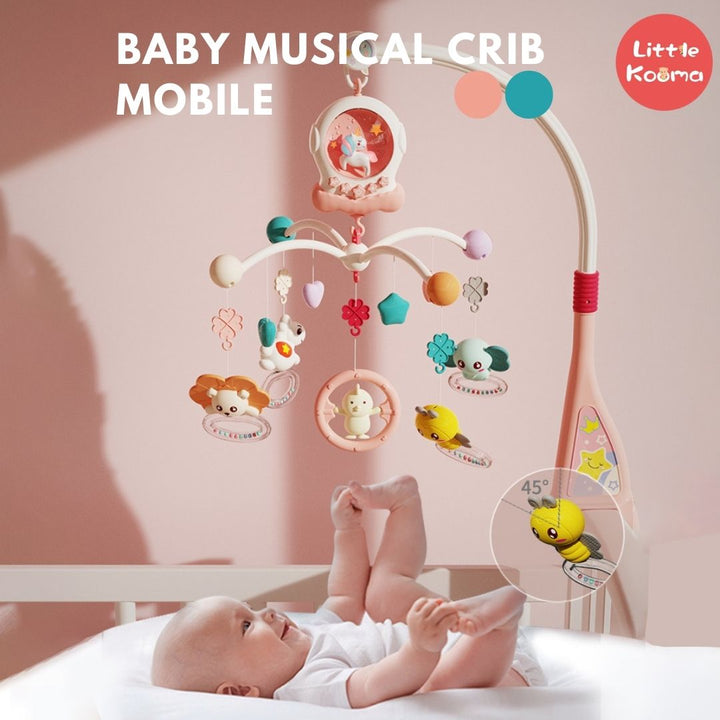 Baby Musical Crib Mobile with Night Lights and Rotation, Rattles, Comfort Toys for Newborn Infant Boys Girls Toddles - quixoticmuses