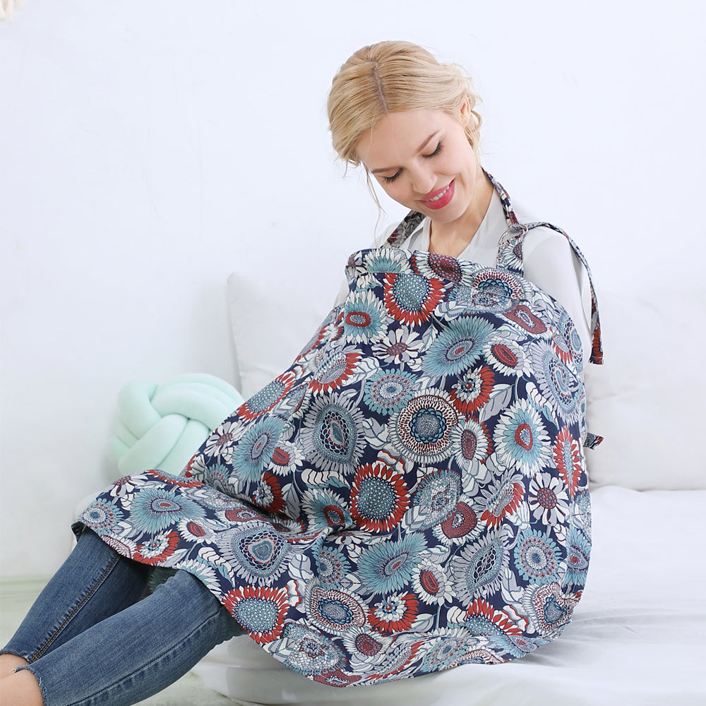 Breathable Cotton Baby Feeding Nursing Cover Mummy Breastfeeding Cover Poncho Shawl Stroller Blanket - quixoticmuses