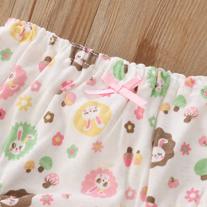 Baby Kid Girls Cotton Briefs Underwear Mushroom Bunny 2 Pack - quixoticmuses