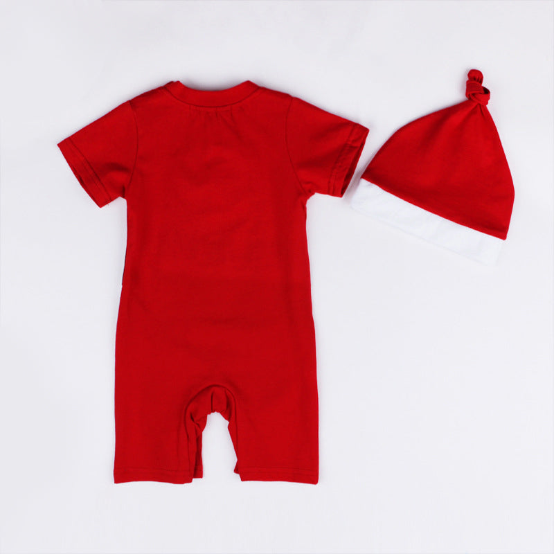 Baby Boy Christmas Outfit Santa Claus Romper Two Piece Set - 1125 - quixoticmuses