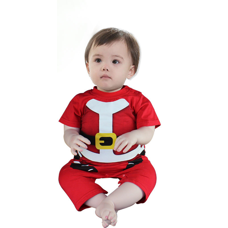 Baby Boy Christmas Outfit Santa Claus Romper Two Piece Set - 1125 - quixoticmuses