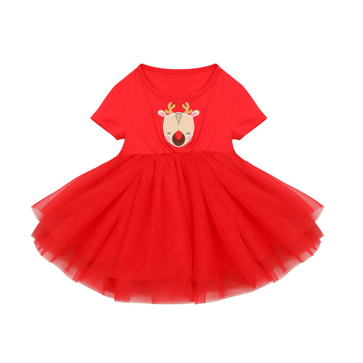 Baby Kids Christmas Outfit Red Reindeer Dress - quixoticmuses