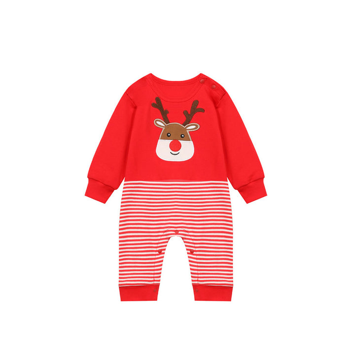 Baby Christmas Outfit Reindeer Long Sleeve All In One Jumpsuit - quixoticmuses